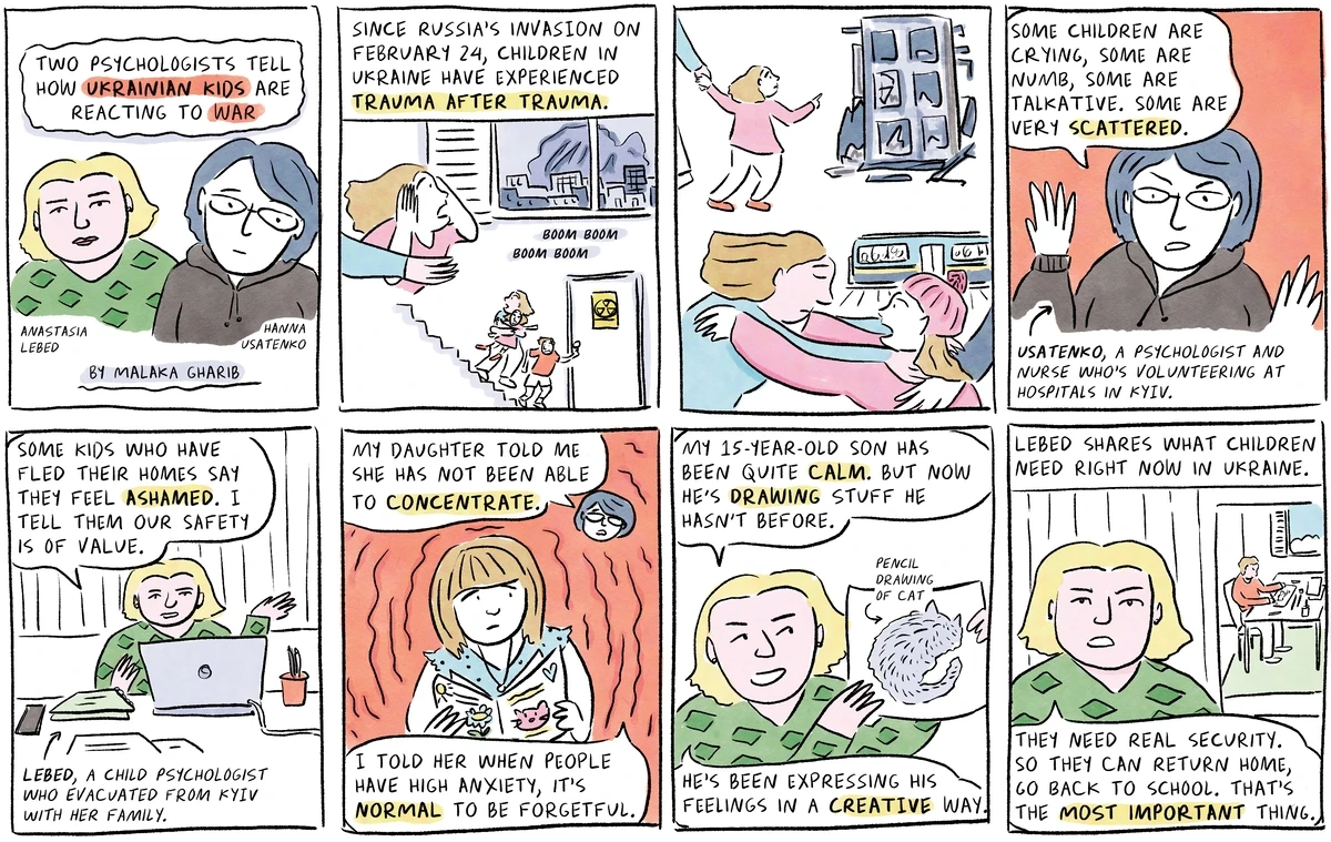 COMIC: Two psychologists tell how Ukrainian children react to war.