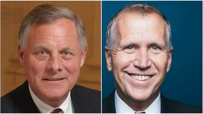 Meaning. Richard Burr, left, and Thom Tillis