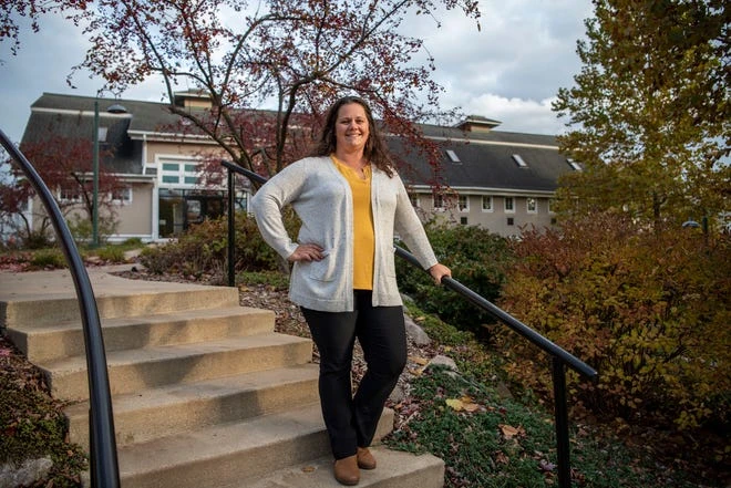 Lindsey Potter of Battle Creek turns the historic Sullivan Barn into a daycare center, pictured November 3, 2021 in Battle Creek, Michigan. The center, Bright Light Early Care & Education, is scheduled to open in mid-December.