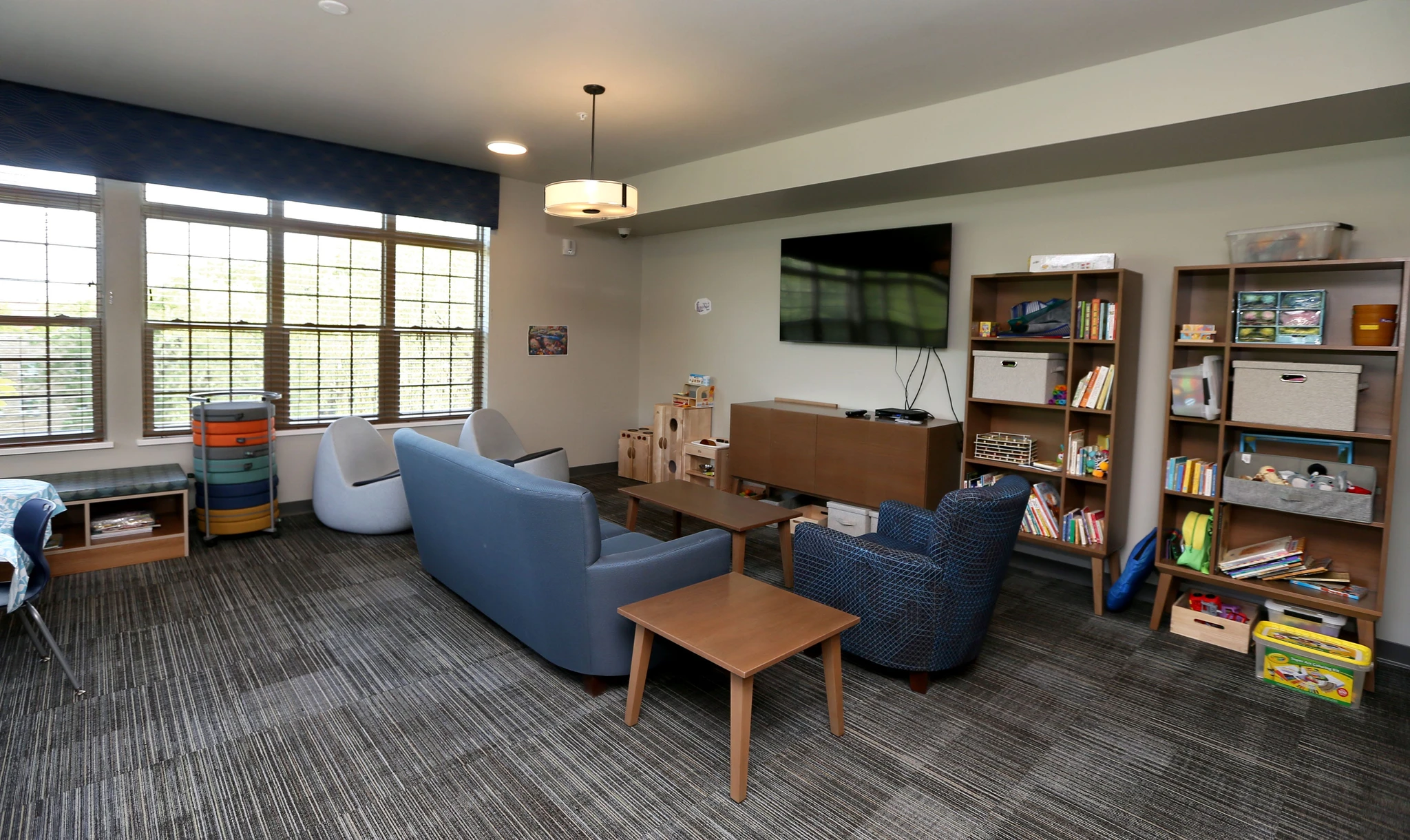 Trinity Woods provides a communal recreation space for mothers and children at the Intergenerational Housing Center on the Mount Mary University campus.