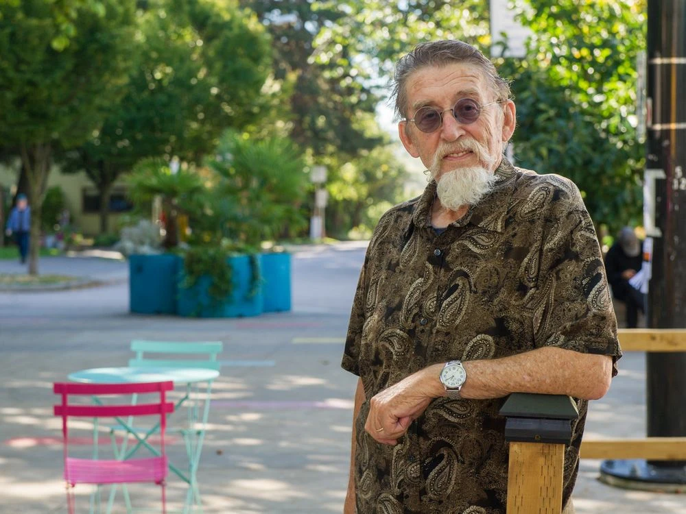 John Boer, West End Seniors' Network Men's Lunch / Picnic Group Coordinator in Vancouver.  Boer and his group met for years for breakfast at Denny's on Davie, but switched to an outdoor picnic due to COVID-19.  Boer doesn't know what the group will be doing this fall / winter.